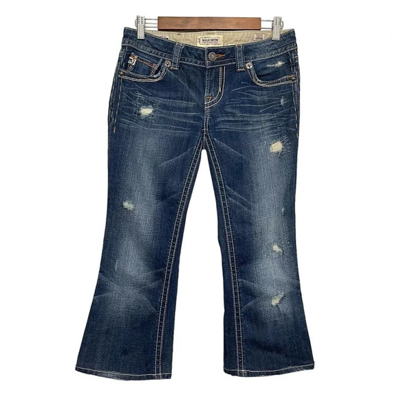 Buckle MEK DNM Distressed Low Rise Frisco Boot cut Denim Jean Size 27 - Picture 10 of 10